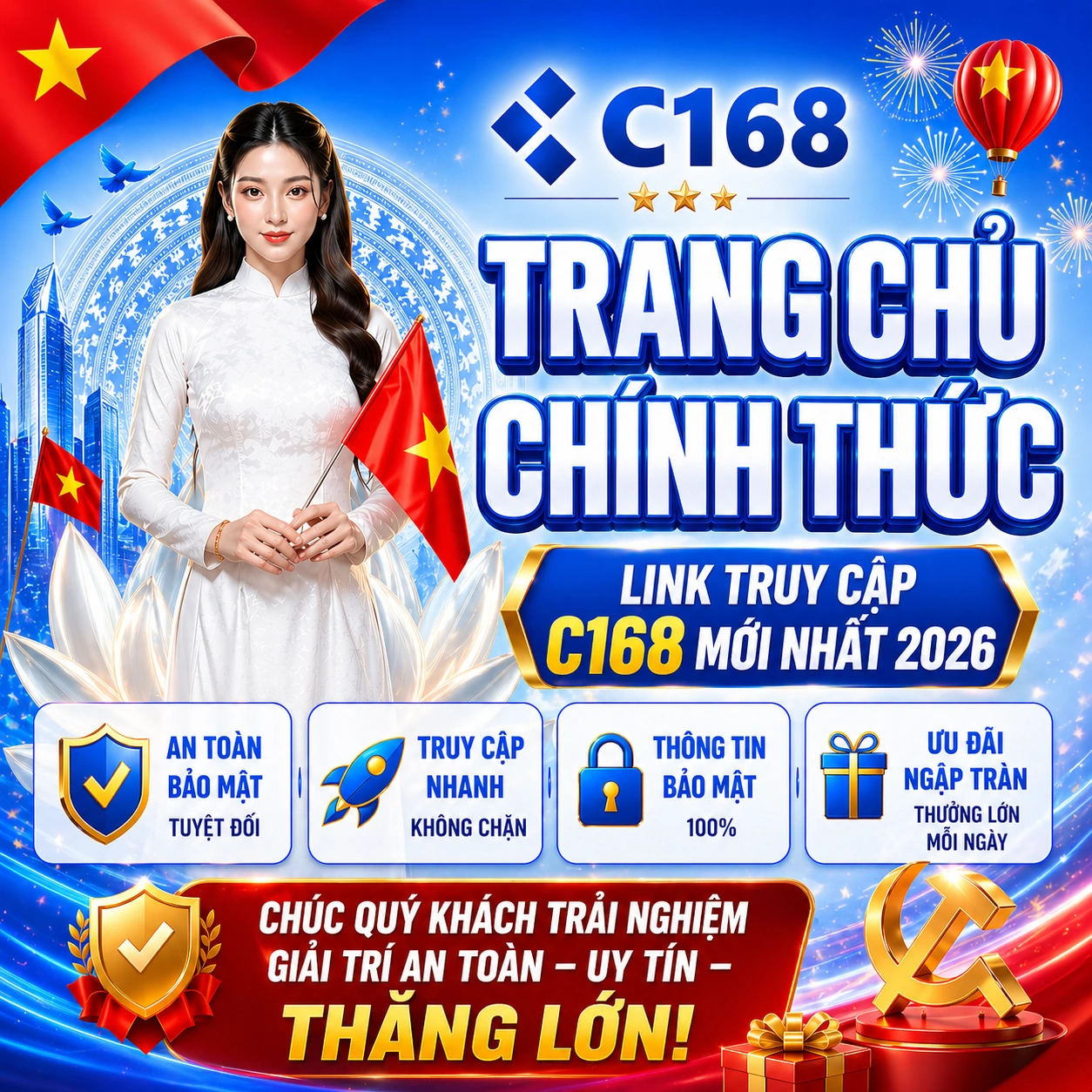 Trang chủ C168 chính thức 2026 banner mobile truy cập nhanh không chặn an toàn bảo mật